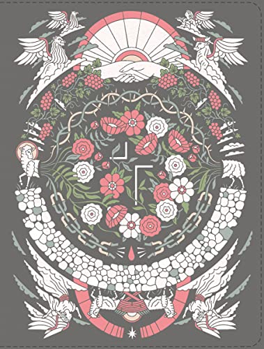 The Jesus Bible Artist Edition, NIV, Leathersoft, Gray Floral, Thumb Indexed, Comfort Print